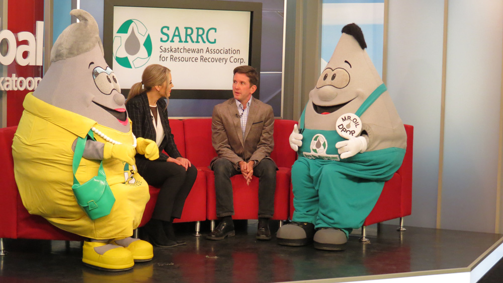 ETHAN WITH MASCOTS AT GLOBAL TV